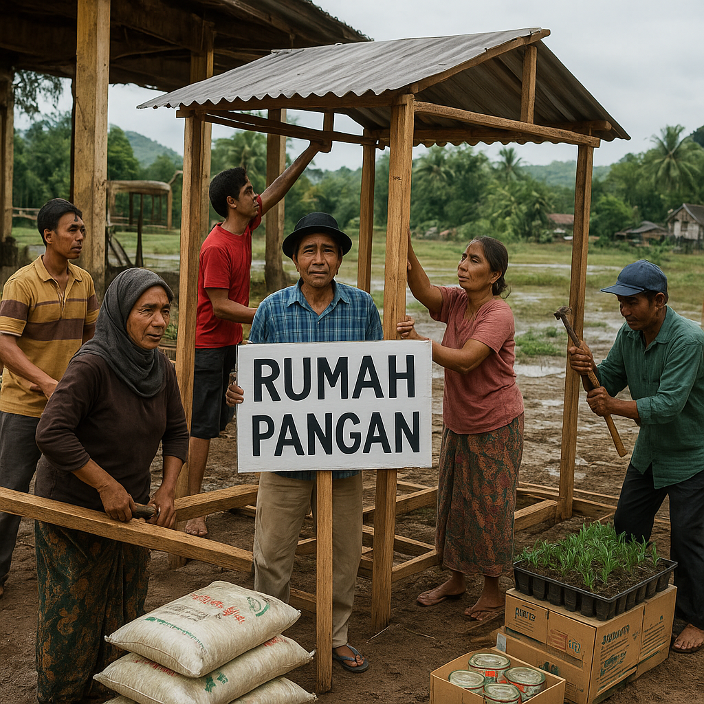 Inisiatif Sosial di Entikong, Kalimantan Barat, Warga Bangun Rumah Pangan untuk Cegah Kelaparan Saat Bencana Banjir