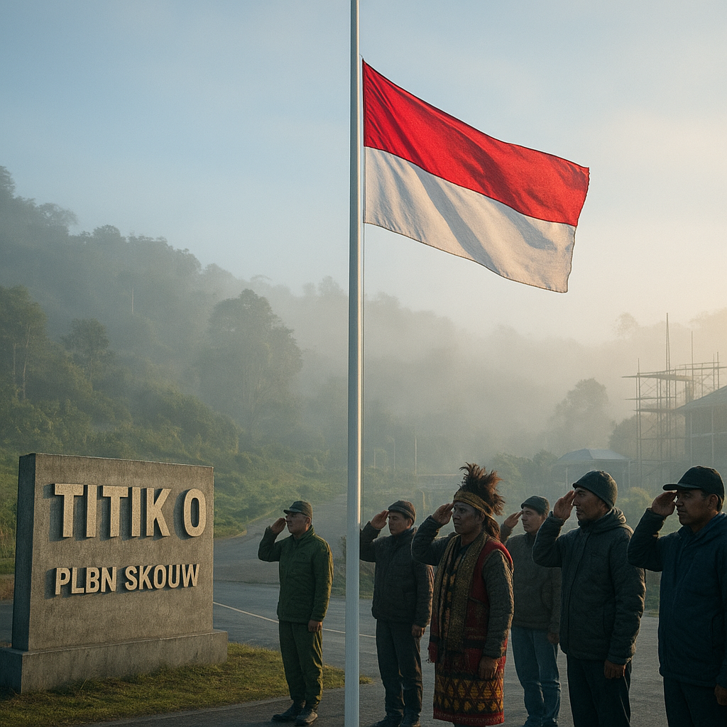 Napak Tilas Bendera Merah Putih di Titik 0 PLBN Skouw, Papua Jadi Simbol Nasionalisme