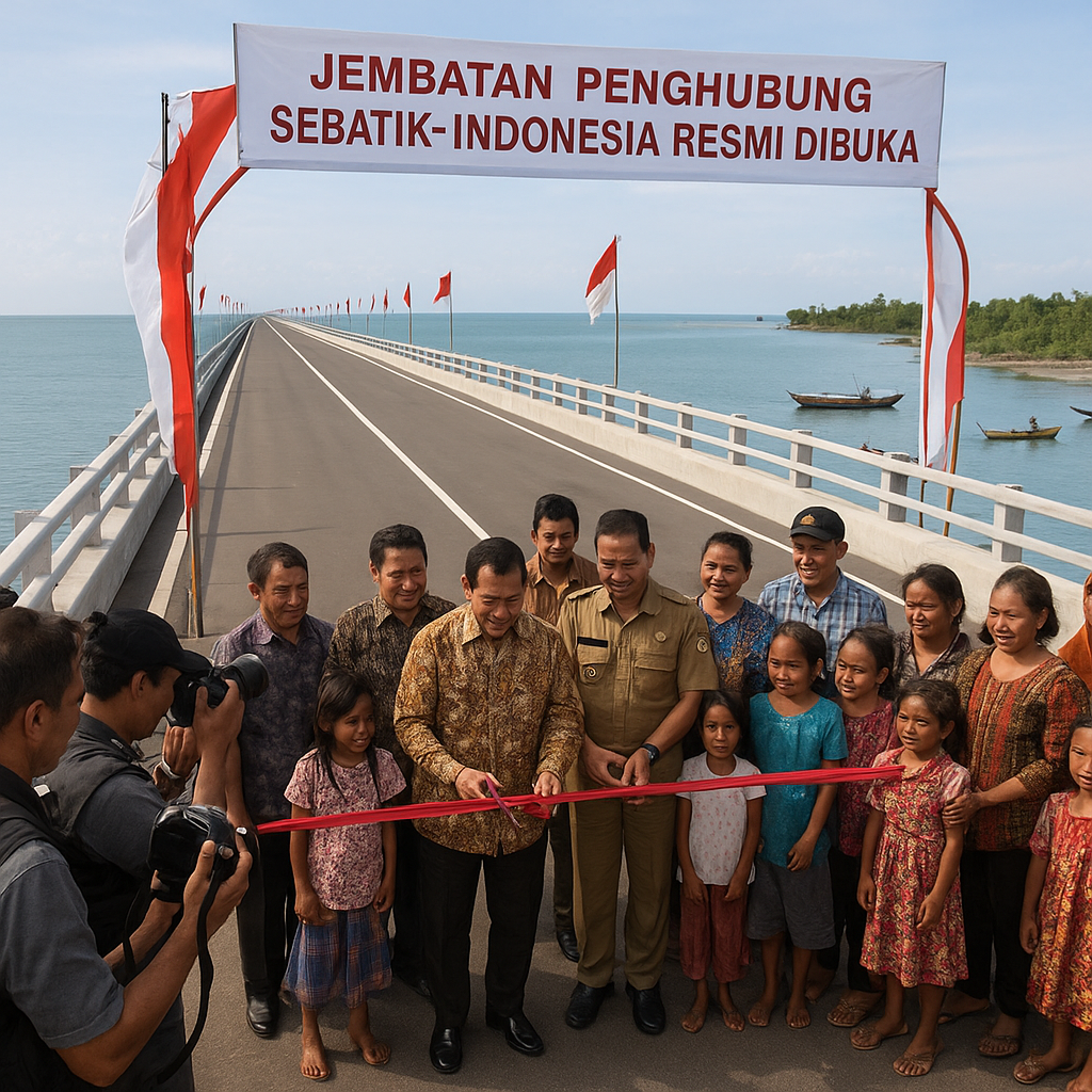 Jembatan Penghubung Sebatik-Indonesia Resmi Dibuka, Warga Tak Lagi Bergantung Kapal Tradisional