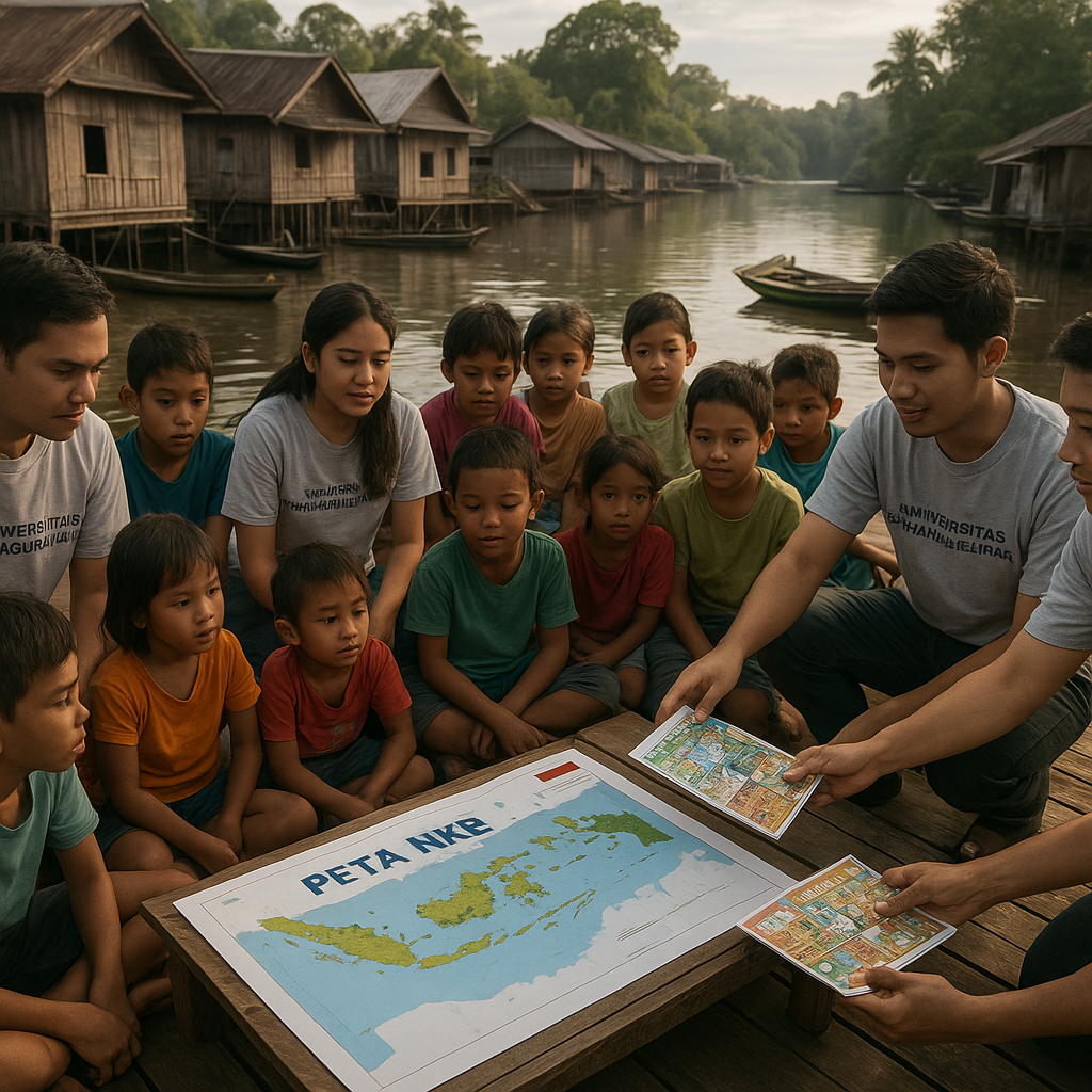 Anak-Anak Perbatasan Sintang Belajar Mengenal NKRI Lewat Komik dan Peta dari Relawan Mahasiswa