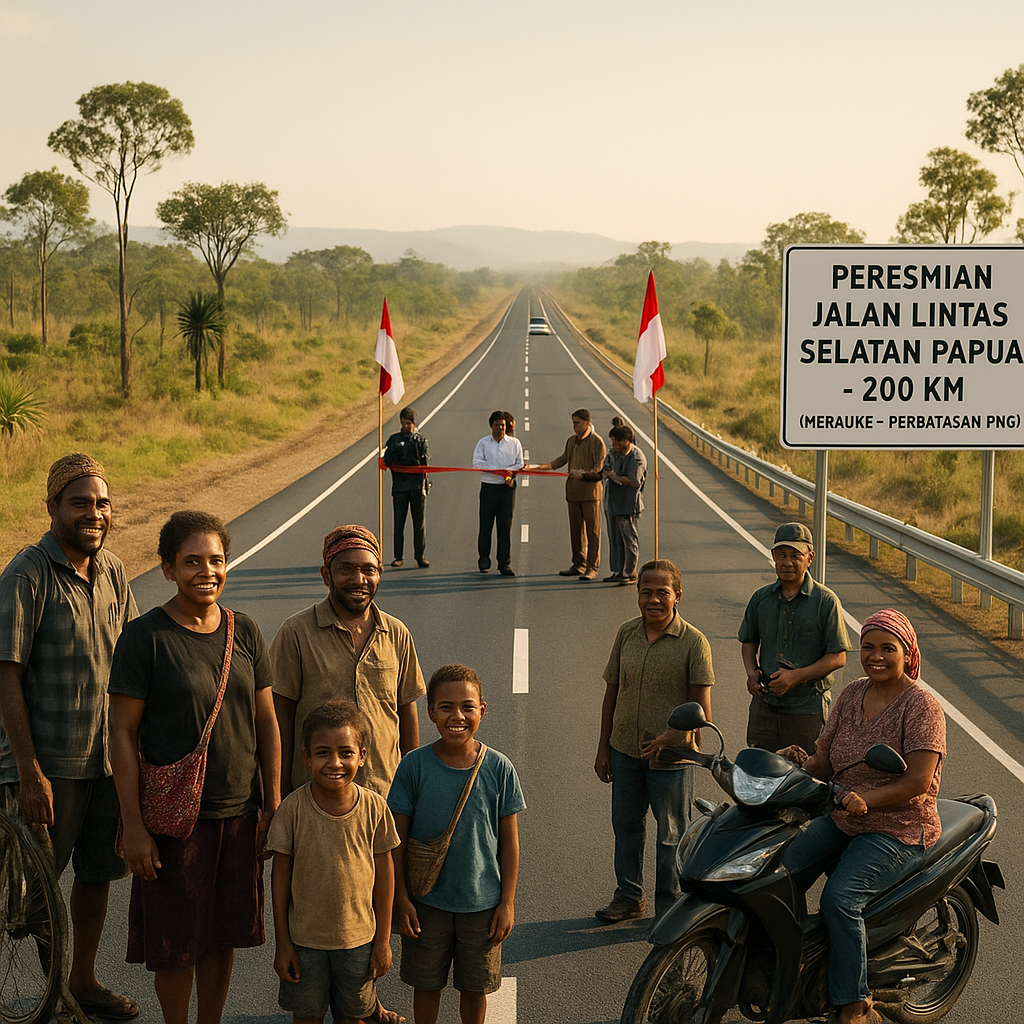 Jalan Raya Lintas Selatan Papua Sepanjang 200 Km Diresmikan, Potong Waktu Tempuh