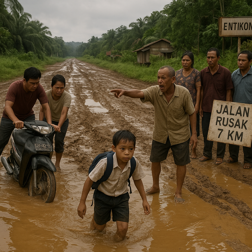 Suara Perbatasan: Warga Entikong Keluhkan Jalan Rusak Sepanjang 7 Kilometer