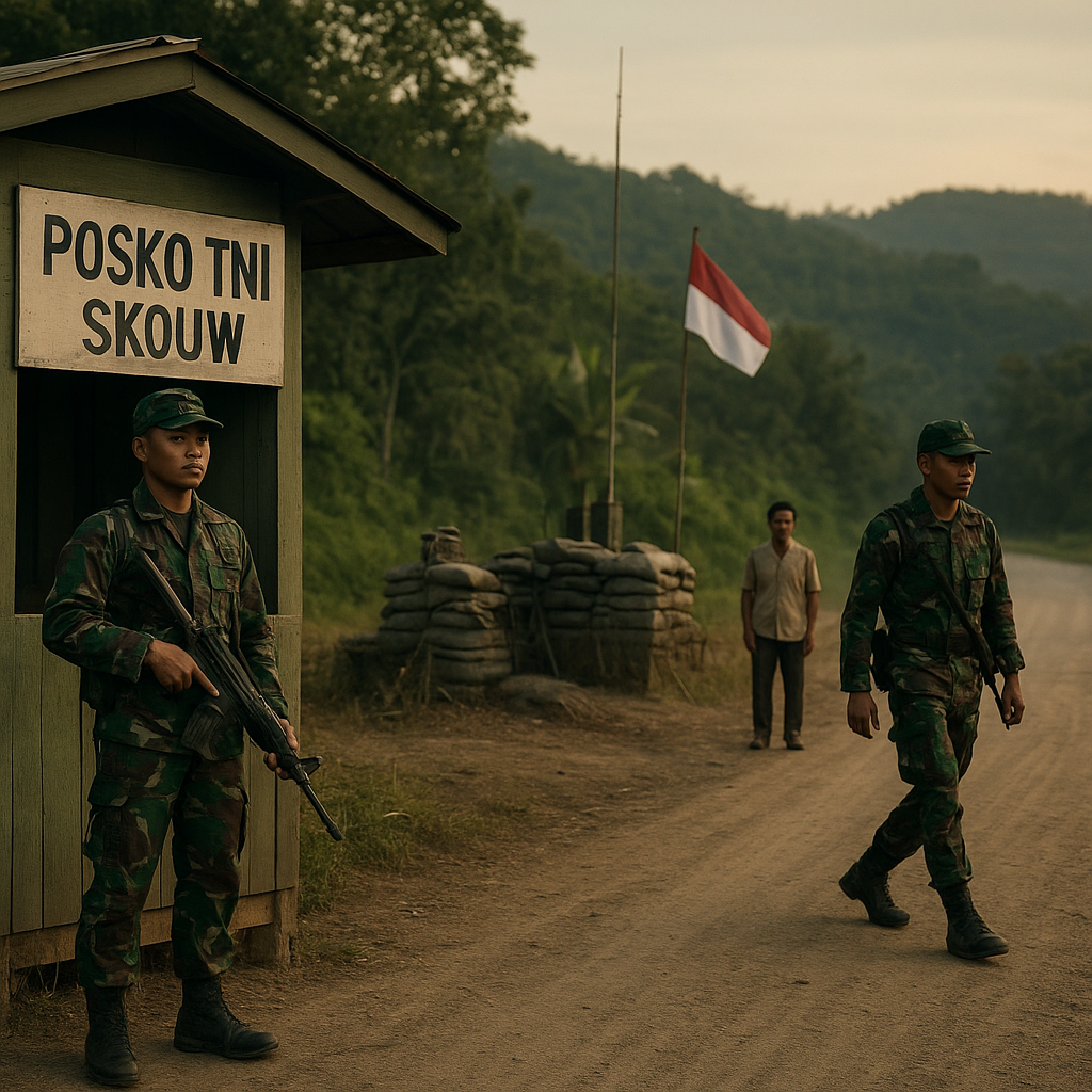 Potret Garis Depan: Posko TNI di Skouw, Perbatasan Papua-PNG yang Sepi tapi Waspada