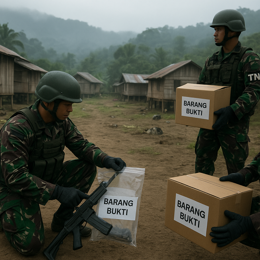 Koops TNI Habema Amankan Senjata dan Kampung dari KKB di Intan Jaya
