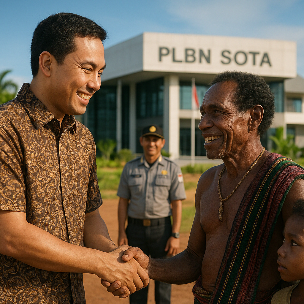 Potret Keakraban di PLBN Sota: Senyum Indonesia dan Sapa Suku Kanum PNG