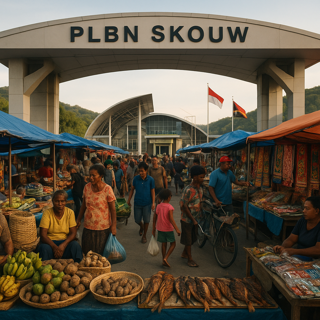 Pasar Lintas Batas Skouw: Keriuhan Dagang dan Warna-warna Kehidupan di Bawah Gerbang PLBN