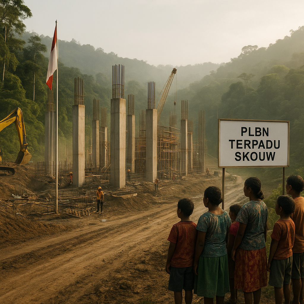 Pembangunan PLBN Terpadu Skouw Dikebut, Gerbang Maritim di Ujung Timur Mulai Menjulang