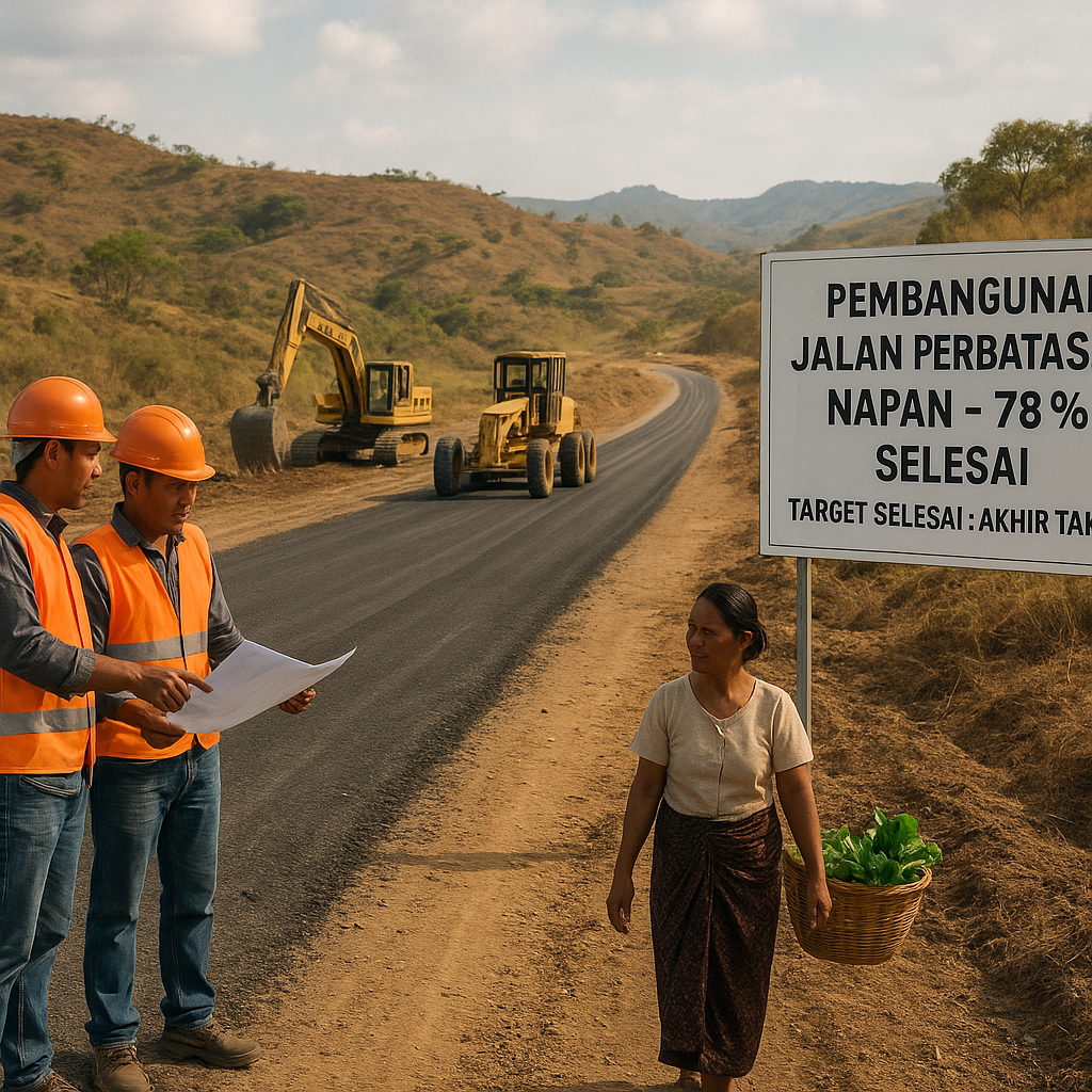 Pembangunan Jalan Perbatasan di Napan, Timor Tengah Utara Capai 78 Persen