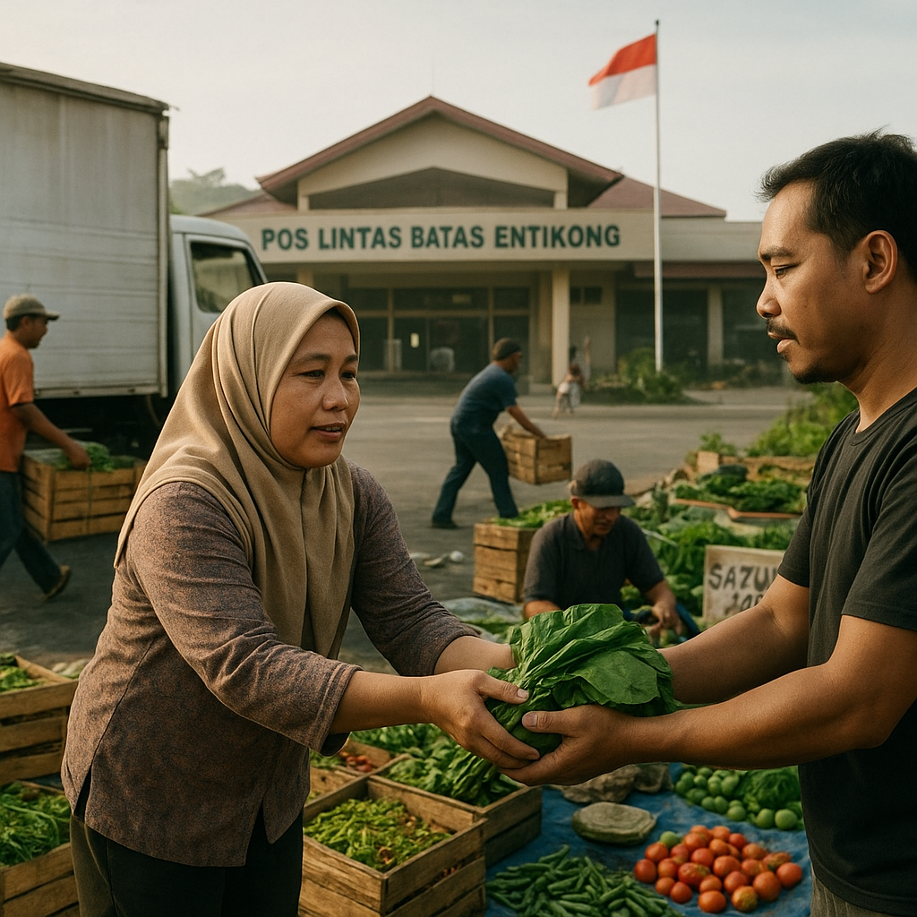 Pos Lintas Batas Entikong: Pedagang Sayur Lintas Batas yang Tak Pernah Padam