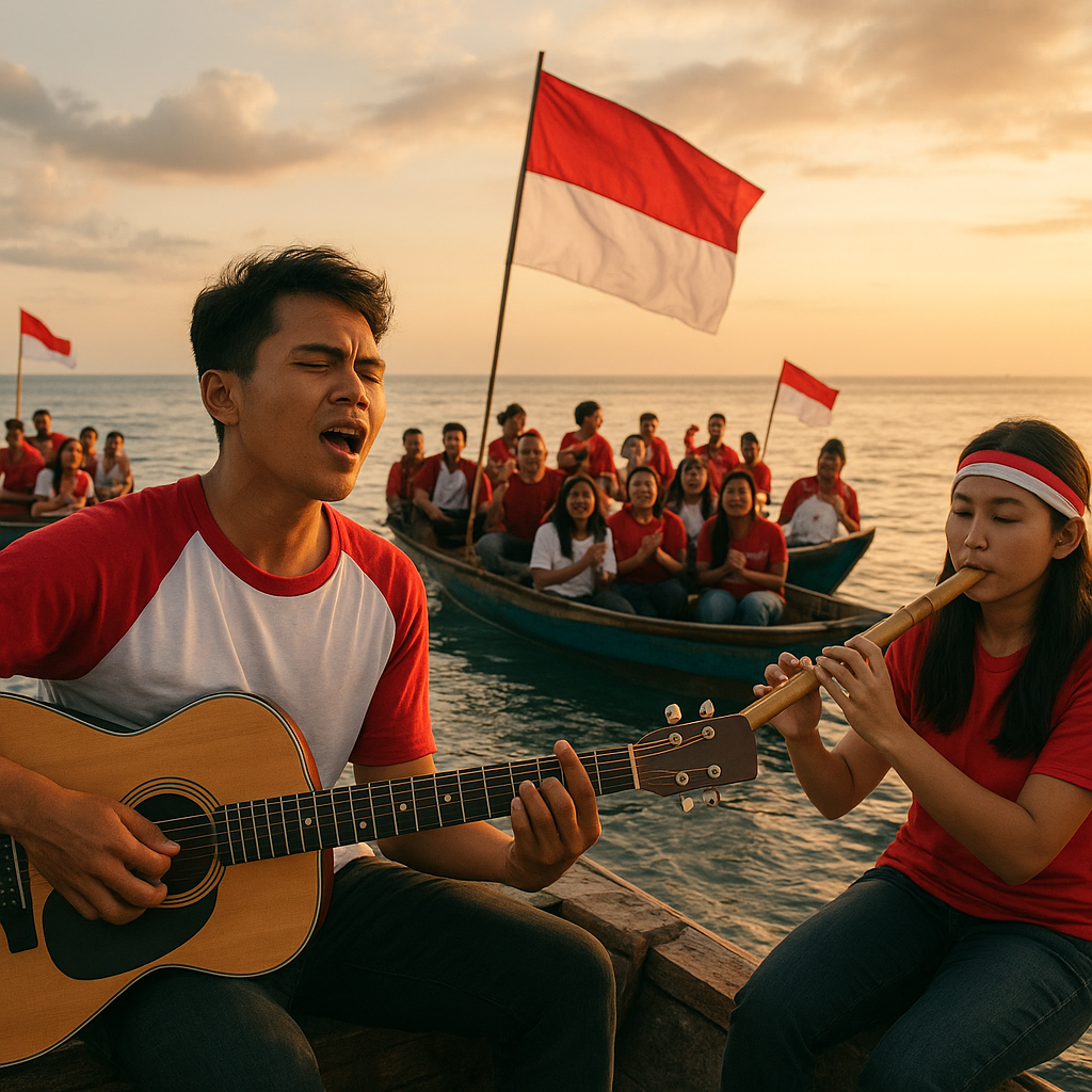Pemuda Batas: Konser 'Merah Putih' di Atas Perahu di Perairan Natuna