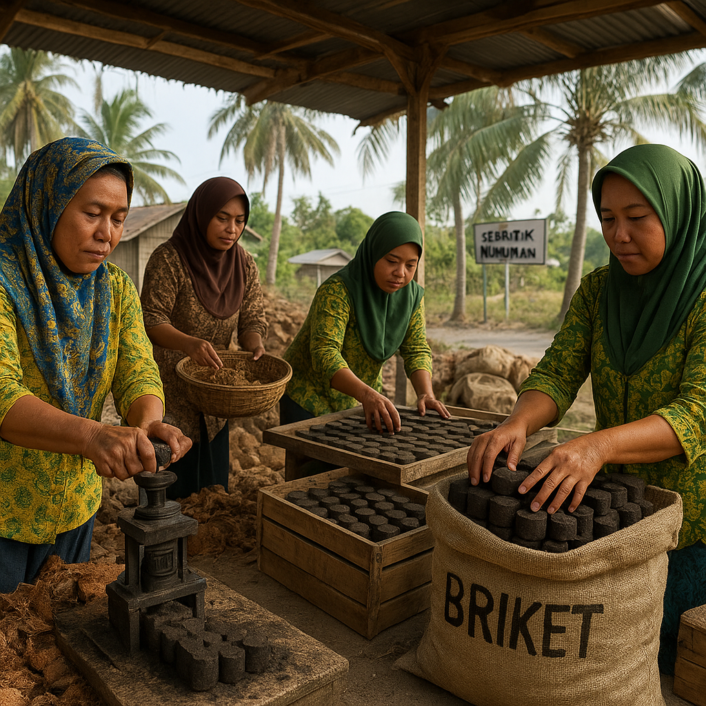 Briket Serupa: Warga Perbatasan Nunukan Manfaatkan Limbah Kelapa untuk Ekonomi Mandiri