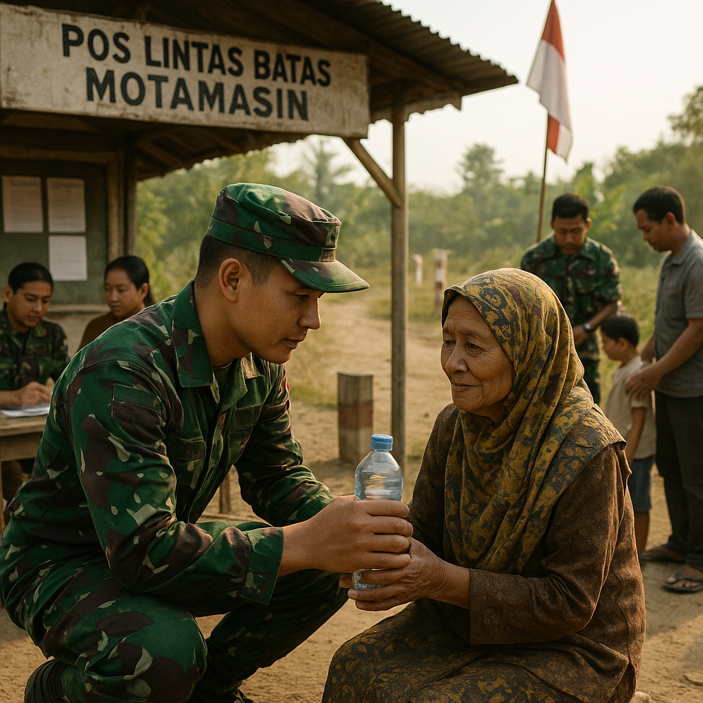 Bakti TNI di Pos Lintas Batas Motamasin: Menjadi Telinga dan Mata Warga