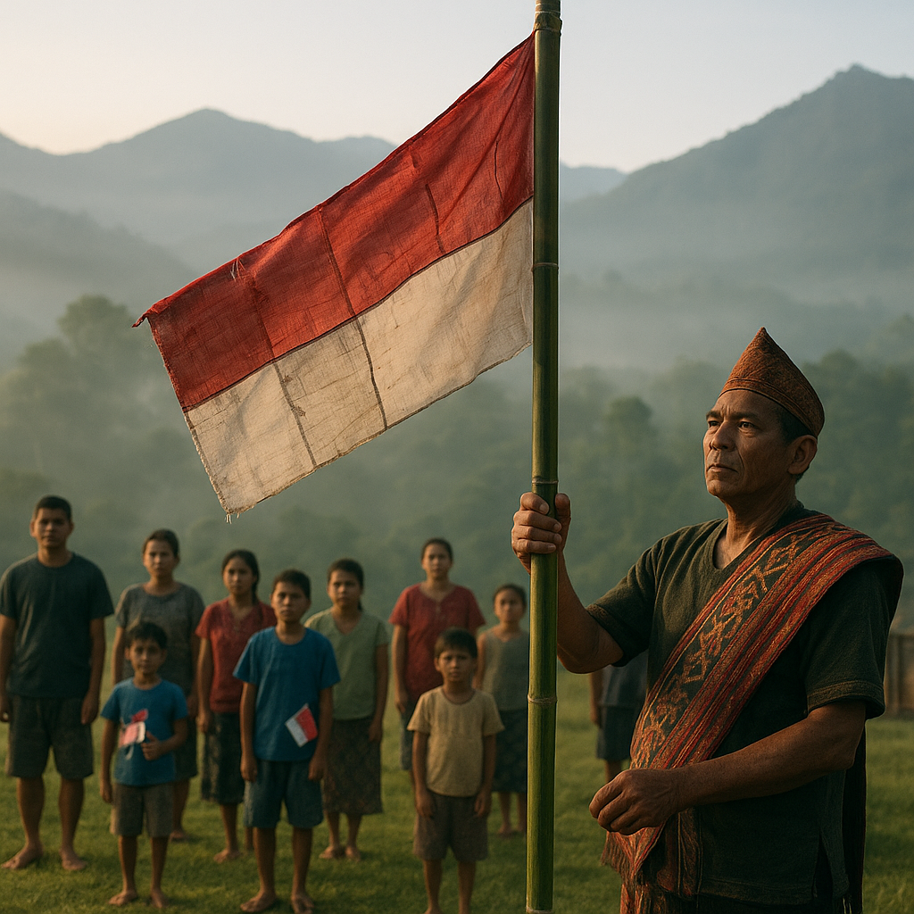 Merayakan Hari Kesaktian Pancasila di Pelosok Krayan: Bendera dari Kain Bekas Tetap Berkibar