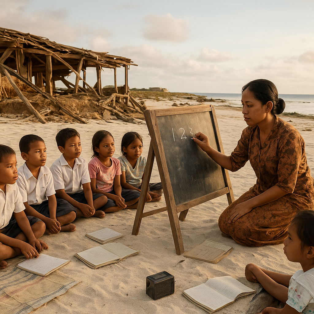 Anak-Anak Pulau Marampak Belajar di Bawah Langit Terbuka, Sebuah Potret Garis Depan