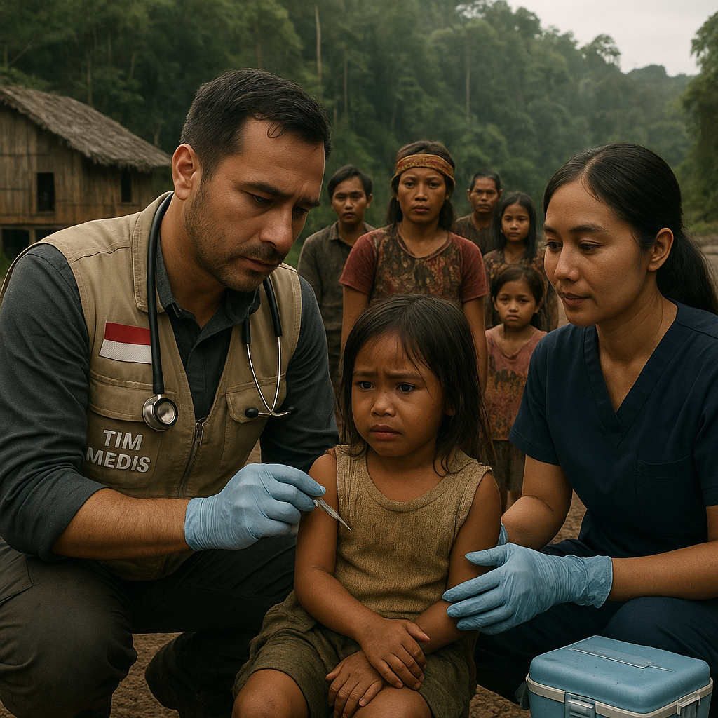 Ekspedisi Medis Keliling: Dokter dan Perawat Menembus Hutan Perbatasan Kalimantan untuk Vaksinasi Anak-anak Dayak