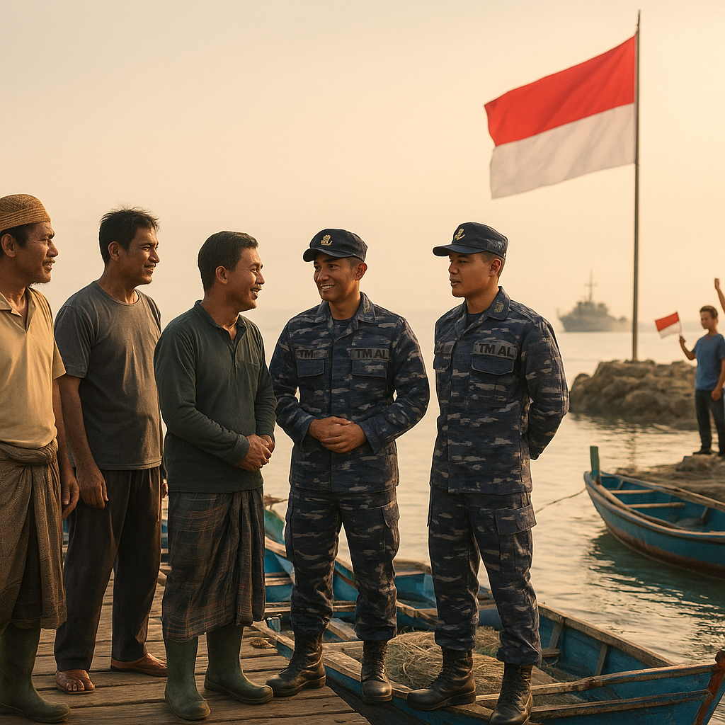 Berkibarnya Merah Putih di Ujung Laut Natuna: Keseharian Nelayan dan TNI AL