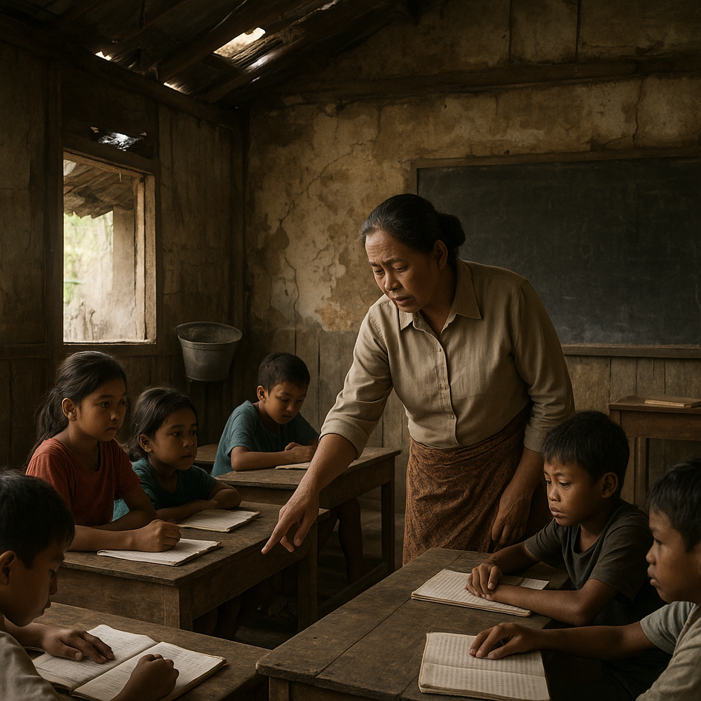 Jerit Hati Guru Honor di SDN Perbatasan Merauke: Mengajar Tiga Kelas Sekaligus dengan Fasilitas Minim