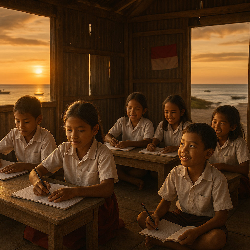 Senja di Perbatasan Rote: Potret Anak-Anak Pesisir yang Berharap Sekolah Terang