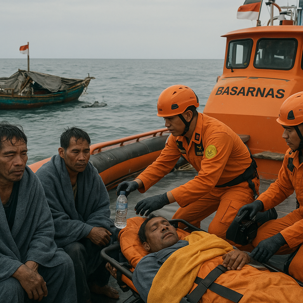 Basarnas Evakuasi Nelayan Terlantar di Perbatasan Laut Arafura