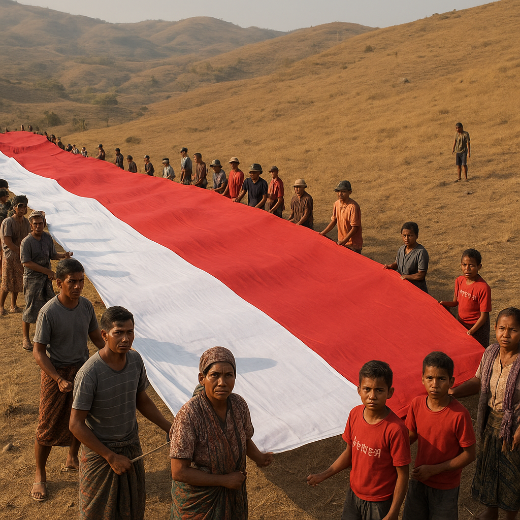 Merah Putih di Tanah Timor: Warga Perbatasan NTT Kibarkan Bendera Raksasa di Hari Sumpah Pemuda