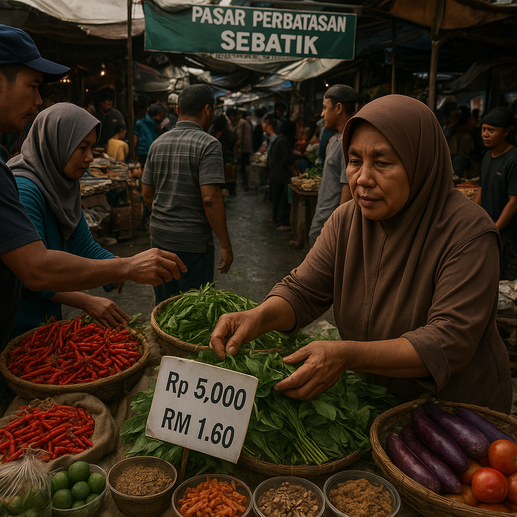 Pasar Perbatasan Sebatik: Di Sini Rupiah dan Ringgit Bersaing, Warga Indonesia Bertahan di Tanah Sendiri