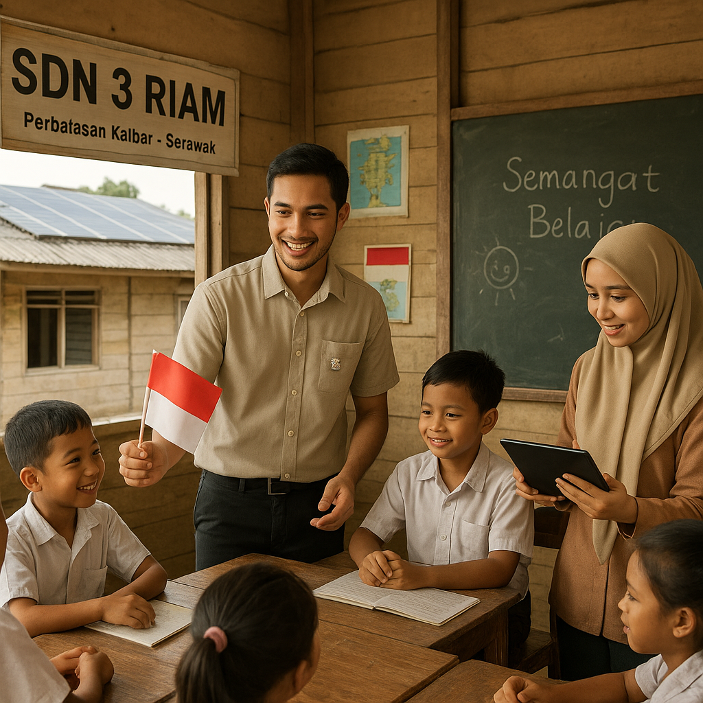 Kisah Guru Relatif di SDN 3 Riam, Perbatasan Kalbar-Serawak