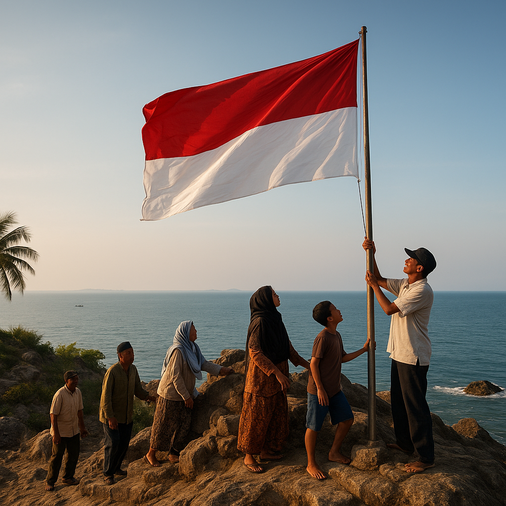 Bendera Merah Putih di Tangga Bukit Temarang: Warga Perbatasan Kepulauan Riau Kibarkan Cinta Tanah Air