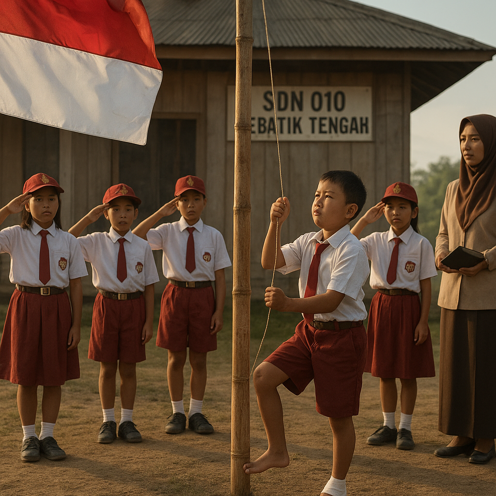 Belajar Sambil Menjaga Bendera di Sekolah Perbatasan Sebatik