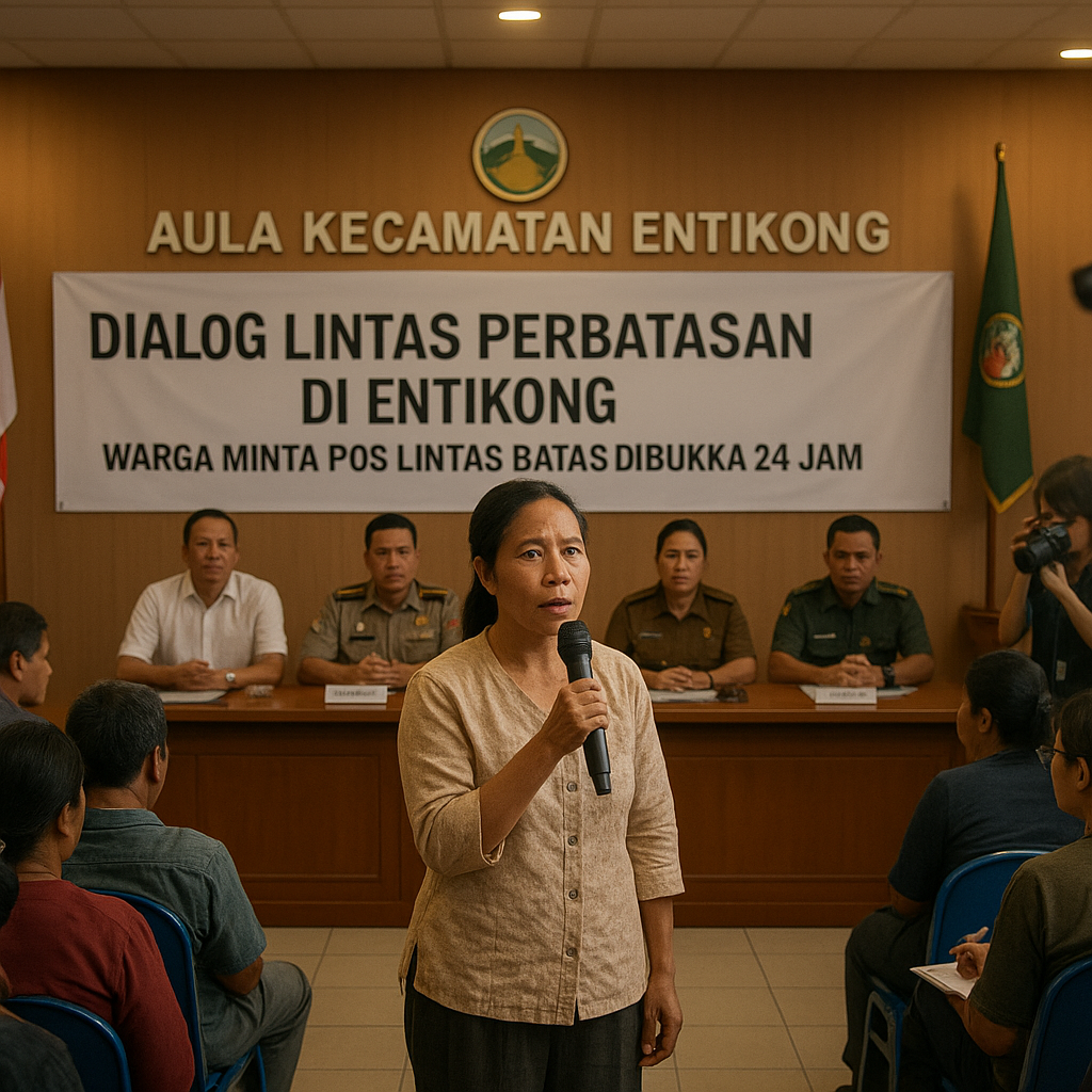 Dialog Lintas Perbatasan di Entikong: Warga Minta Pos Lintas Batas Dibuka 24 Jam