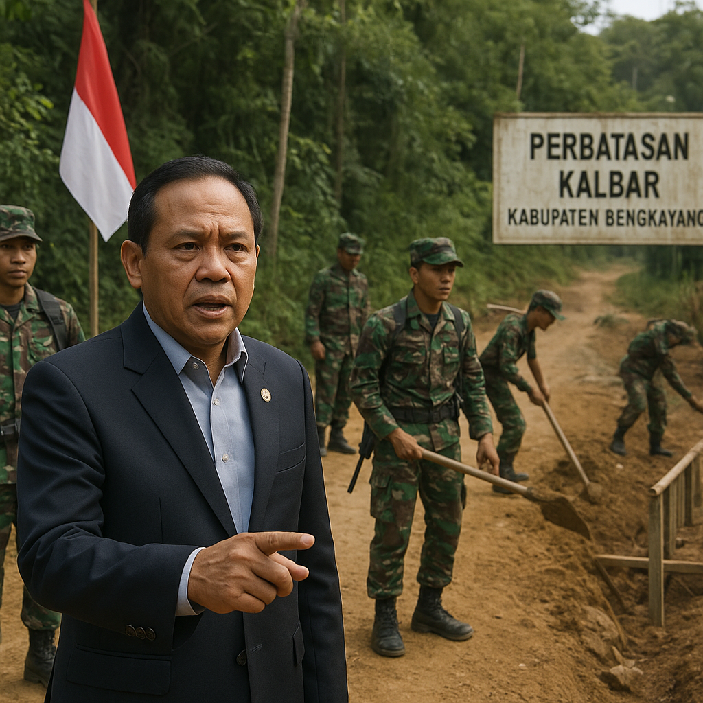 Menhan Tekankan Kesiapan Tempur Prajurit di Perbatasan Kalbar