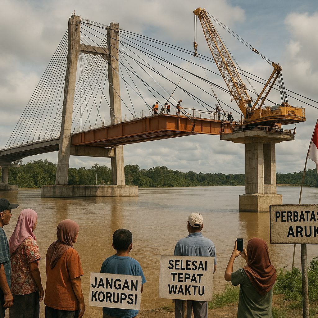 Jembatan di Perbatasan Aruk Capai 90 Persen, Warga Berharap Tidak Dikorupsi dan Selesai Tepat Waktu