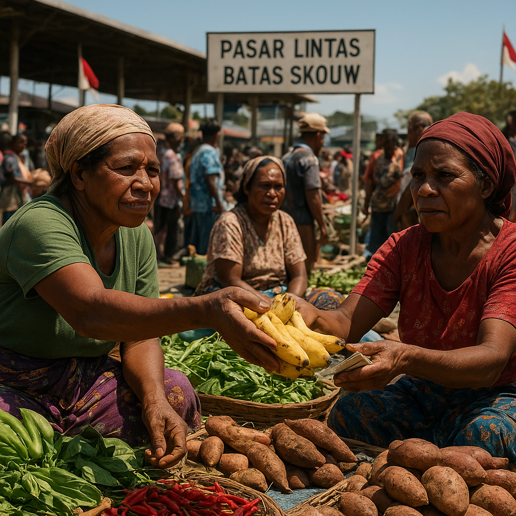 Pasar Lintas Batas Skouw: Semangat Jualan Ibu-ibu Papua di Bawah Panas Terik dan Tatapan Warga PNG