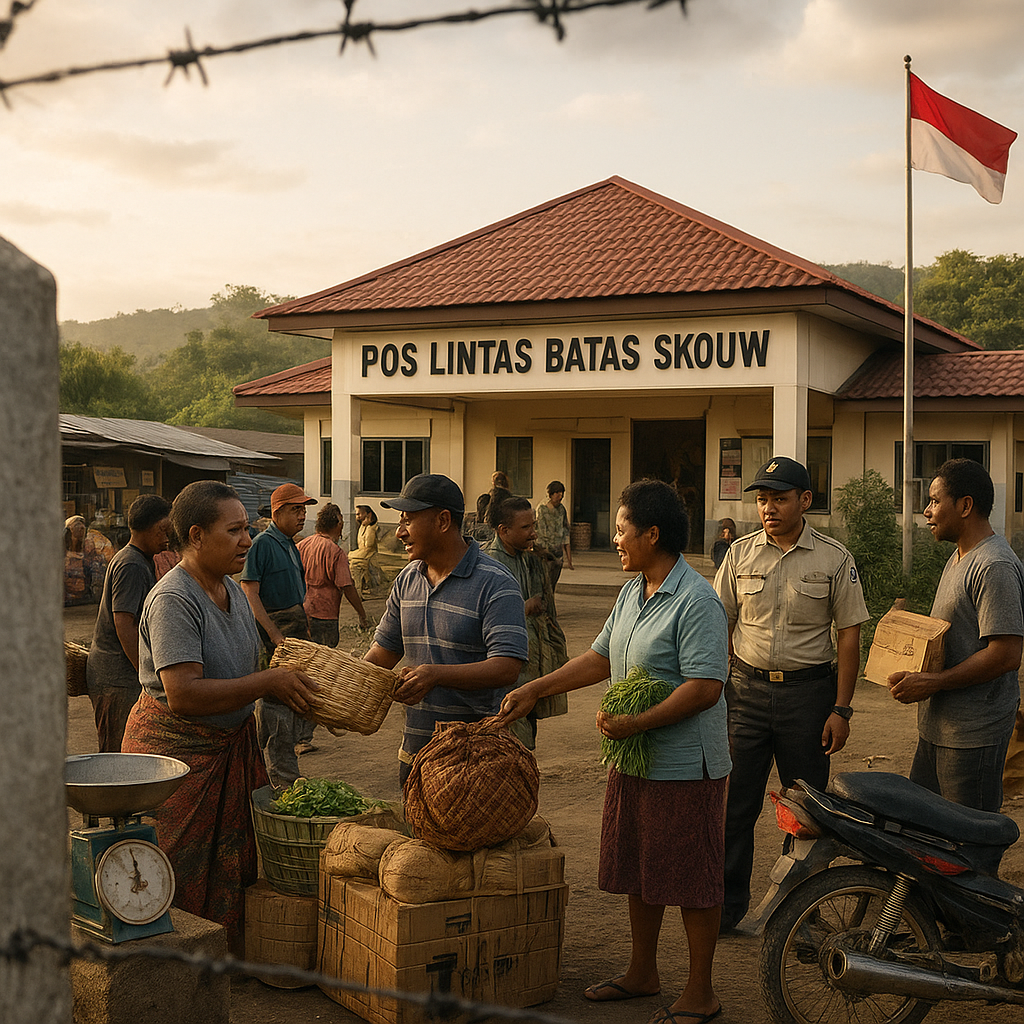 Detak Jantung Perbatasan di Pos Lintas Batas Skouw