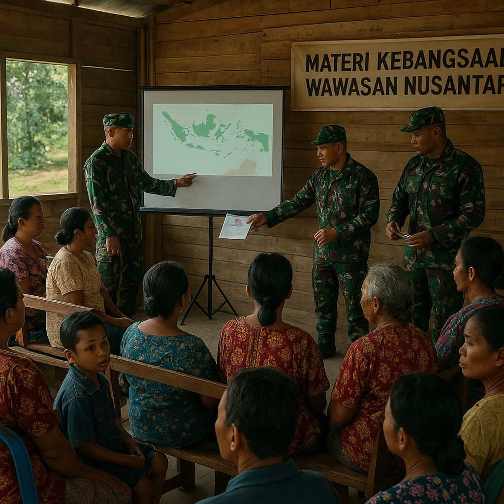 Satgas Pamtas Beri Materi Kebangsaan di Perbatasan