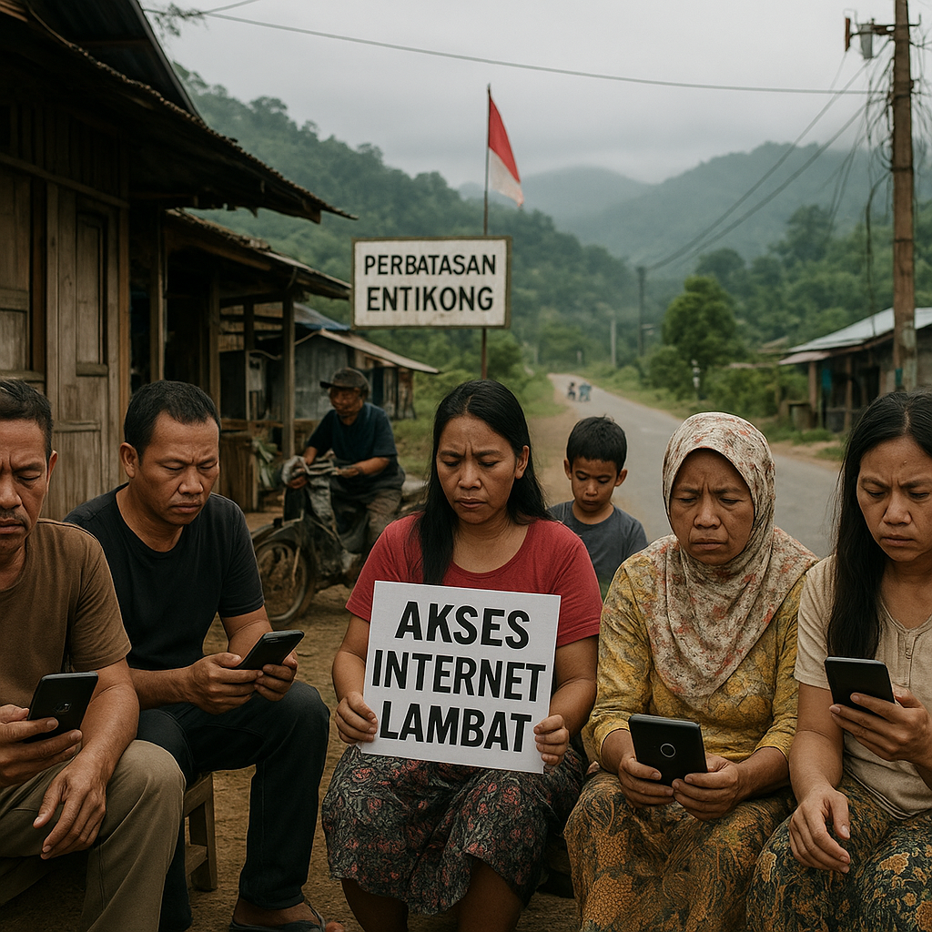 Warga Perbatasan Entikong Mengeluhkan Akses Internet yang Lambat
