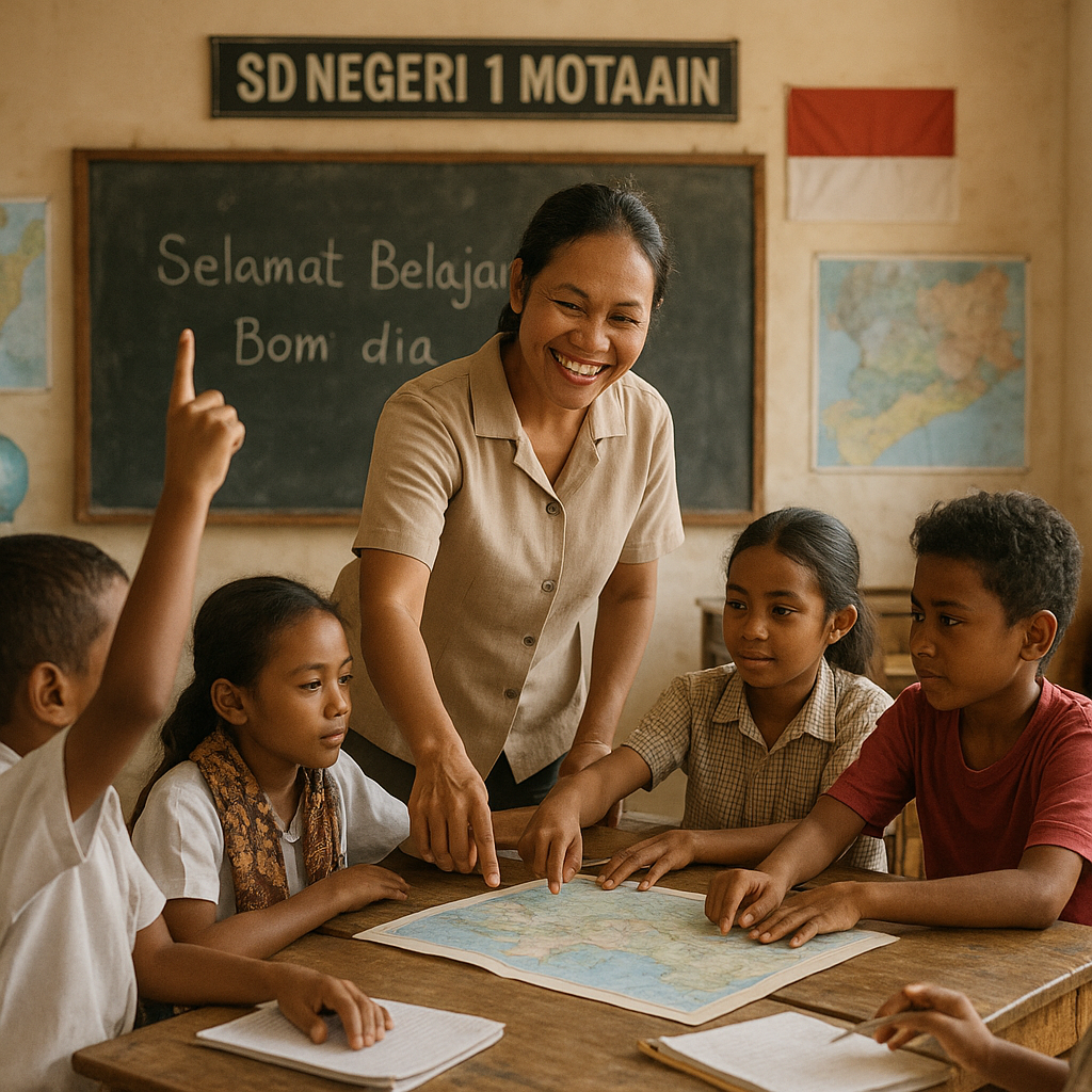 Suara dari Motaain: Guru SD Negeri 1 yang Mengajar Tiga Negara dalam Satu Kelas