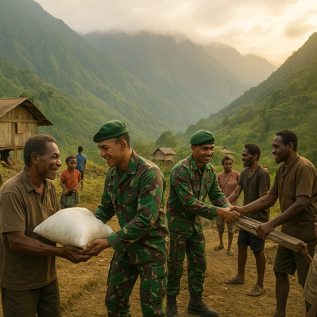 Binter Humanis di Puncak Papua, Satgas Yonif 600 Modang Perkuat Kedekatan dengan Warga